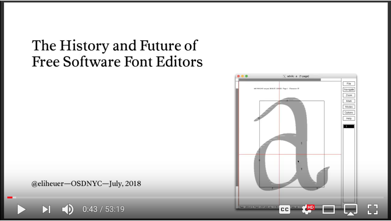 Youtube presentation on history of font editors