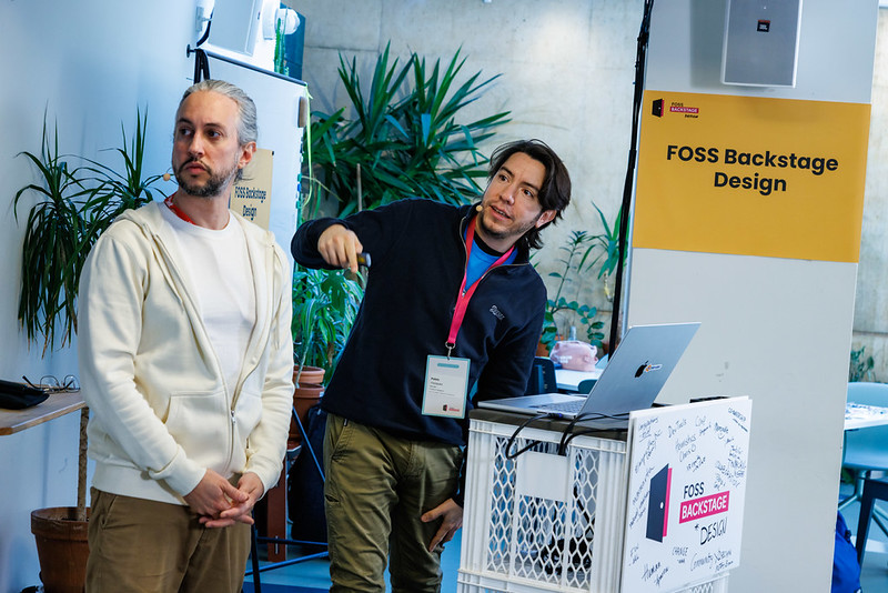 dalai and pablo speaking at foss backstage 2026