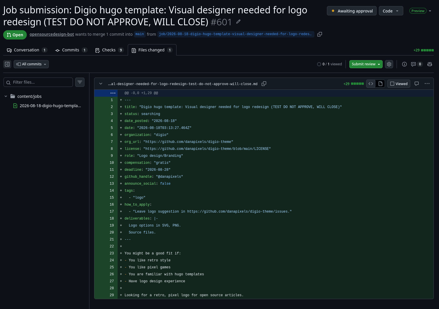 screenshot of example markdown file for job submission