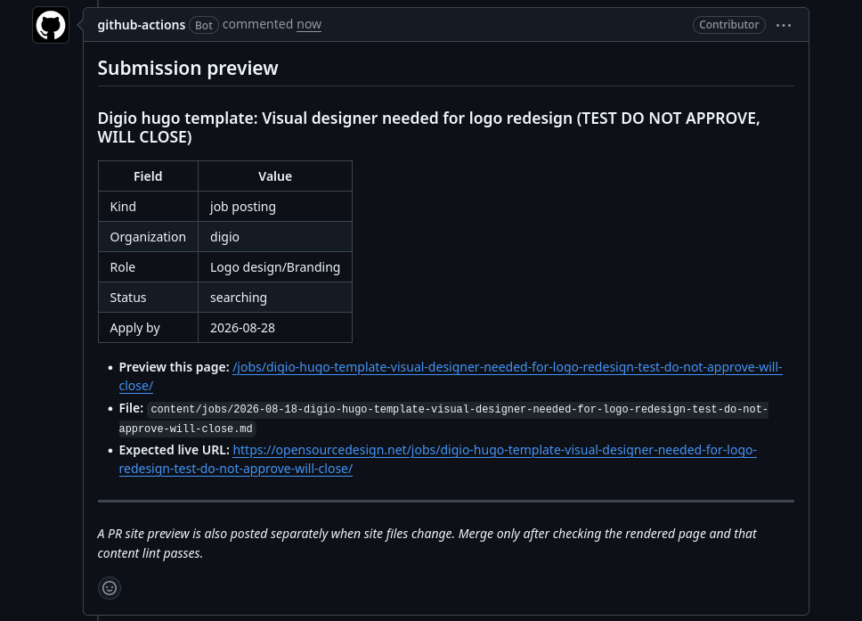 screenshot of PR prview under conversation tab