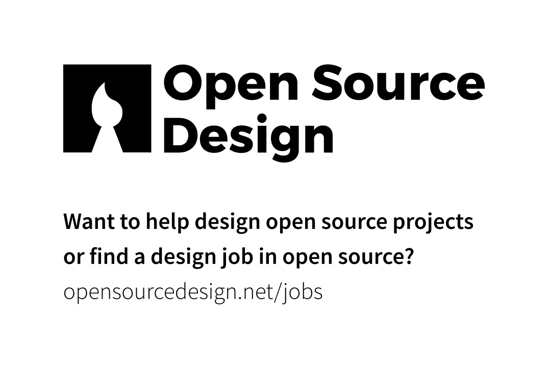 Open Source Design business card, front side